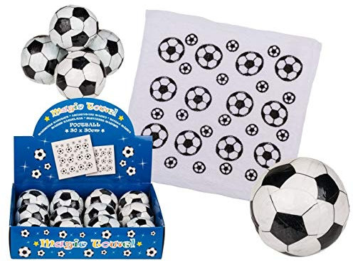 Palleon 12er Set Magisches Baumwoll Handtuch Fußball & Einhorn Zauberhandtuch Fußball