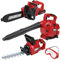 TeganPlay Power Garden Tools Set for Kids Battery Operated Toy Leaf Blower, Hedge Trimmer and Chainsaw Pretend Play for Boys Girls
