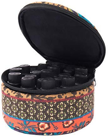 Ätherisches Öl Tragetasche,Fulltime Klein und raffiniert Lagerung Runde Flaschen Aufbewahrungstasche, Aufbewahrungsbox für 5ml 10ml 15ml ätherische Öle