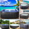 BRAST® Whirlpool aufblasbar MSpa | 4-8 Personen | viele Modelle rund und eckig | Ø 125-224cm | In-Outdoor Pool | bis zu 144 Massagedüsen | inkl. Aufblasfunktion Abdeckung Timer Heizung | Tekapo6