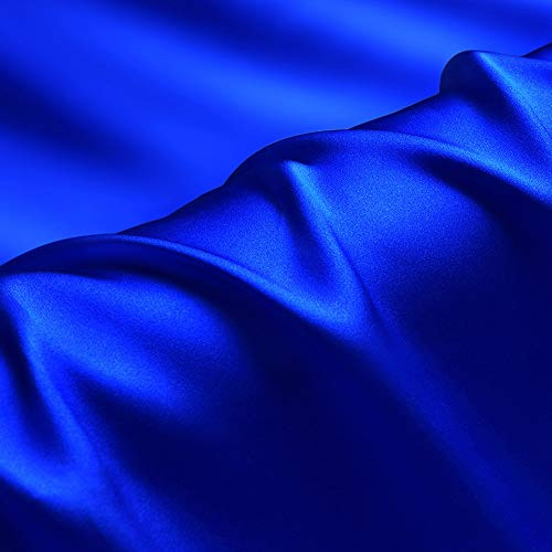 19 Momme Königsblau 100% Reine Seide Charmeuse Stoff Krepp Satin Stoffe für Näharbeiten Breite 114 cm