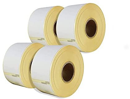 LEYF Etiketten für Dymo Labelwriter 4X 99010 -S0722370-89 X 28 mm - 4 Rolle Pack Etiketten x 130 St. Je Rolle = 520 Etikette,Selbstklebend,Adressetiketten,Kompatibel für Dymo & Seiko Etikettendrucker