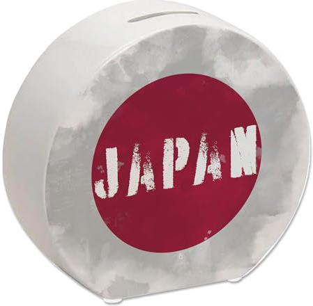 Spardose mit Japan-Flagge im Used Look - Sparschwein für Urlauber eine schöne Sparbüchse mit der japanischen Nationalflagge verziert um auf die Reise nach Japan zu sparen