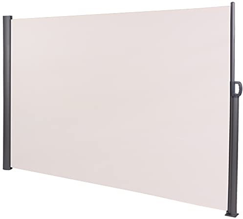 CLP Panneau Brise-Vue pour Jardin Ou Terrase Lovington I Paravent De Confidentialité avec Cadre en Aluminium Et Store résistant aux UV, Couleur:crème, Taille:180x300 cm