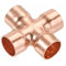 sourcing map 16mm x 1mm 4 Voies Cuivre Terminal Alimentation Égale Croix Tuyau Raccord pour HVAC