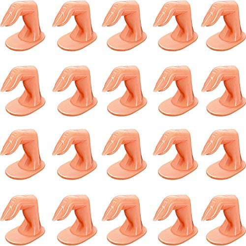 20 Stück Übung Maniküre Finger mit falschen Nägeln Training Finger für Acryl Gel Nail Art Hand Nail Art Training Display Dekoration