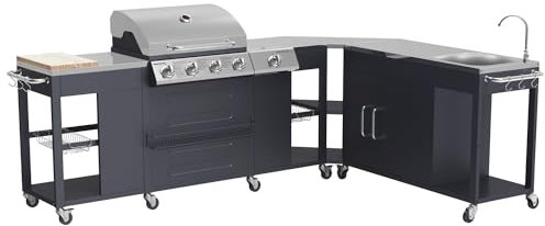 Happy Garden Cocina esquinera Exterior Texas 4+1 Quemadores 17,2 kW
