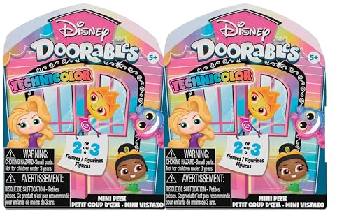 Disney Doorables Mini Peek Technicolor Takeover 2-Pack, 1.5-inch Collectible Figures, Kids Toys for Ages 5 Up by Just Play