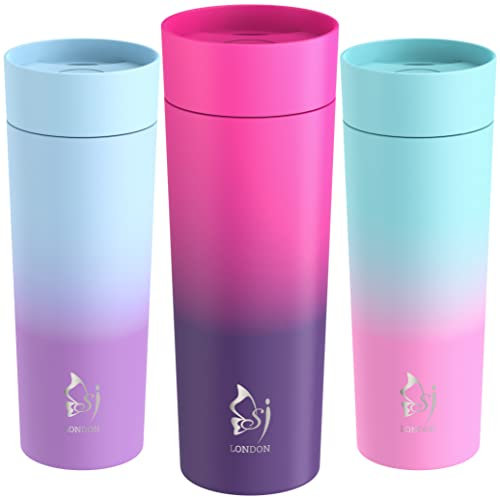 Sophie & Jasmine London Travel Mug- Triple Insulated Coffee Cup- Insulated Mug- Thermal Cup- Leakproof Tumbler Coffee Travel Mugs for Hot Drinks- Stainless Steel Flask Cup 470ml