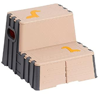 Ruarby Rutschfester Klapphocker, zusammenklappbar, Tritthocker, Leiter, faltbar, für Kinder, 2 Stufen, rutschfest, stabil, tragbar, Fußhocker, zusammenklappbar, 2 Stufen, multifunktionaler