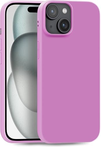 MyGadget TPU Case for iPhone 15 Plus - [ Camera Protection & Anti Fingerprint ] - Silicone Cover with Soft Touch & Anti Scratch Shell - Dark Pink