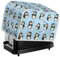 Kuiaobaty Kawaii Penguins Toaster Covers 4 Slice Dust Protection, Cartoon Penguin Fish Toaster Bags, Blue Protective Cover for Bread Machine