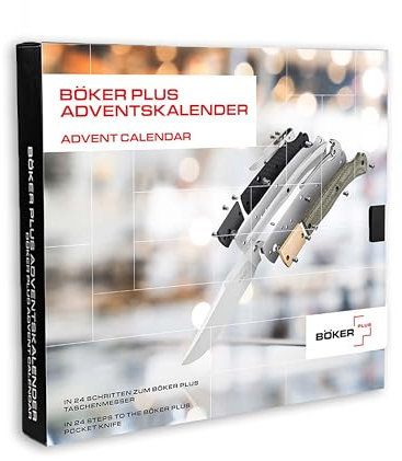 Böker Plus® Adventskalender 2023 Messer Bausatz - hochwertiger Weihnachts-Kalender für Damen & Herren - DIY Taschen-Messer Bau-Set - Erwachsenen Advents-Geschenk - Klapp-Messer zum selber machen