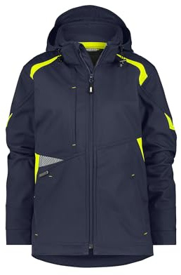 DASSY® Kalama Women Softshell-jacke für Damen - Größe M - NACHTBLAU/NEONGELB