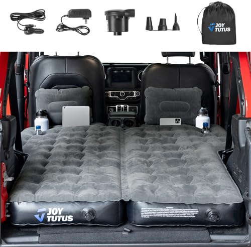 JOYTUTUS SUV Luftmatratze für 2018-2026 Wrangler JL Autobett Camping | Aufblasbare Matratze (nicht für 4 x E) mit 2 Kissen, kein Luftaustritt, für Camping und Übernachtung, Dunkelgrau