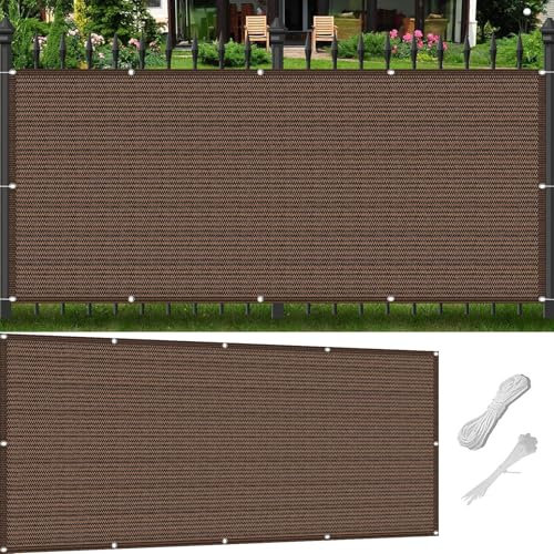 Tenda a Vela Parasole 120 x 800 cm Rettangolare Protezione UV 98% Tenda a Vela Ombreggiante Antivento Prova di Sole per Esterno, Giardino, Terrazza, Piscina, Marrone