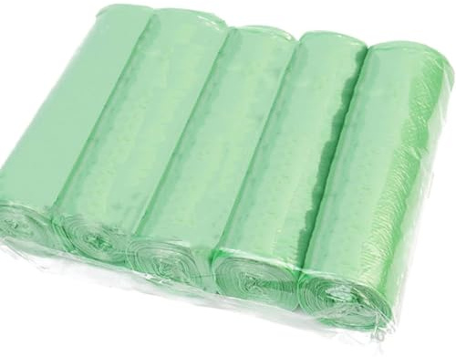 Small Bin Liners, 5 Liters 100 Counts Colourful Garbage Bags for Office Kitchen Bathroom (17.71x19.68) (Green)
