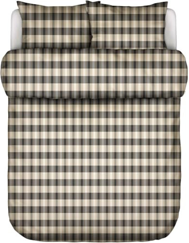 Marc O' Polo Flanell-Bettwäsche-Garnitur Hillan Farbe Black Größe 135x200+80x80 Streifen Stripes Winterbettwäsche