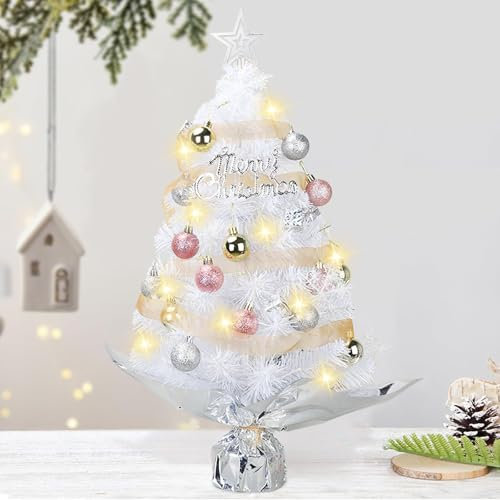 Albero di Natale Piccolo,Albero di Natale da Tavolo,Albero di Natale Artificiale,Mini Alberi di Natale,Luci a Led per Decorazioni Natalizie Tavola,per Home Office Decorazione da Tavolo