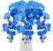Gresorth Lot de 3 fleurs d'orchidée artificielles de 76 cm - Décoration de fausse phalaenopsis - Bouquet réaliste - Branche artificielle pour cheminée de salle à manger - Bleu