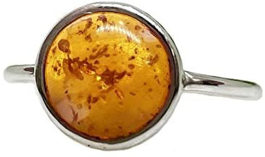 Bernstein-Ring, natürlicher Edelstein-Ring, 925er Sterlingsilber-Ring für Frauen, Geschenk für sie, November-Geburtsstein-Ring, handgefertigter böhmischer Ring