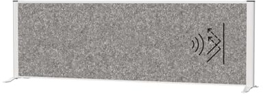 MAUL Sideboard-Trennwand MAULconnecto dunkelgrau Silber Schallschutz Büro | mehr Fokus am Arbeitsplatz, dezenter Sichtschutz, stabiler Standfuß, edler Alurahmen, geruchsneutral, schwer entflammbar