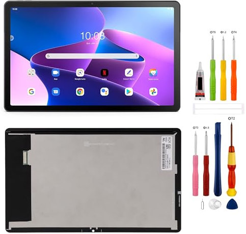 SwarKing LCD Display kompatibel mit Lenovo Tab M10 Plus 3. Generation TB125FU TB128FU Touch Screen Digitizer (Schwarz mit Rahmen) Ersatzteile mit kostenlosen Werkzeugen