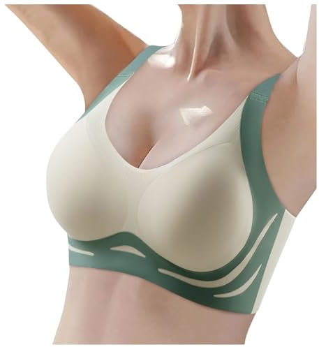 Push Up BH Damen Bra Bequemer, großer, dünner, schlaffer Seitenbrust-BH für Damen, schöner Rücken, glänzend, ohne Stahlring 2 B Ware (Light Blue, L)