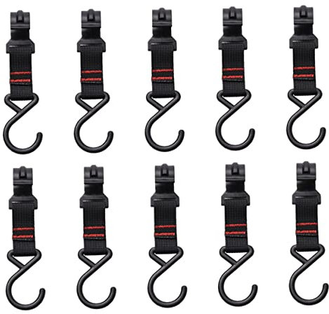 Supvox 2 Sätze Zubehörhaken Zeltzubehör Zubehör Für Zelte Kleidung Aufbewahrung Kleiderhaken Tarp-Zelt Tragbar Campinghalter Campinghaken-Organizer Kunststoff Stahl Black 10 Stück * 2