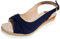 akwuiopt Espadrilles compensées pour femme - Bout ouvert - Sandales à plateforme - Sangle de cheville - Élégantes - Chaussures habillées - Sandales plates à talon compensé - Confortables - Couleur
