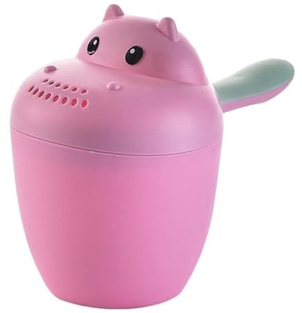 Rinse Cup Baby Bath – Hippopotamus Shower Water Pail, Toddler Rinser Jug | Eye Shield Scoop, Gentle Pour Tool for Washing Hair Without Splash Baby Care Bath Time Helper Tub Aid Child Soothing B