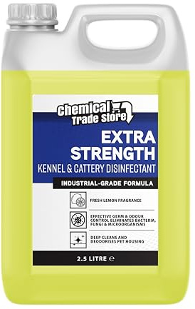 Chemical Trade Store - Kennel & Cattery Disinfectant, Pet Friendly Cleaner & Deodoriser, Lemon Scent - For Dog Kennels, Cat Cages, Hutches & Aviaries - Concentrated Formula Dilutes Up To 1:5-2.5L