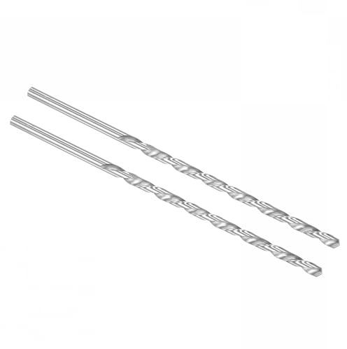 ROWORKX 2Pcs 6mm x 200mm Extra Long HSS Twist Drill Bits - Straight Shank Spiral Drill Bits for Wood, Metal, Aluminium, Plastic