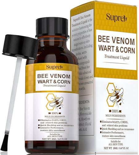Fast-Acting Bee Venom Wart Remover: Verruca Treatment and Corn Remover for Feet - Wart Removal for Plantar Wart and Common Wart