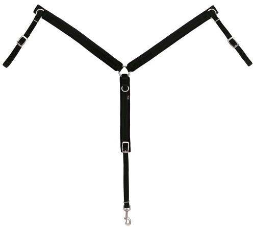 Weaver Leder Filz Ring-in-Center Brust gefüttert Halsband, schwarz