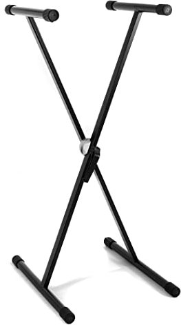 GEWA Keyboard Stand KS-40, Baby Gear System, soporte para instrumentos (de tubo, fácil de plegar, regulable en altura y anchura), negro