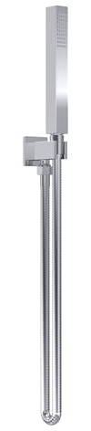 Hudson Reed A3264 ǀ Modern Bathroom Square Outlet with Parking Bracket, Flex and Handset Hand Held Shower Kit, 1265mm x 30mm, Chrome