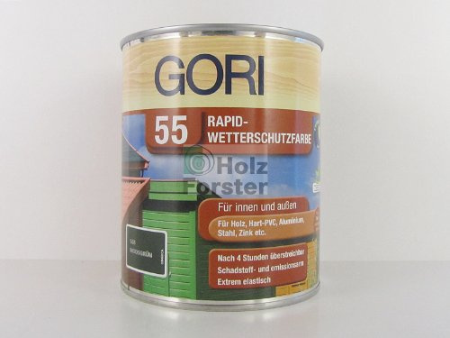 0,75 Liter GORI 55 Rapid Wetterschutzfarbe Silbergrau w. Bondex Express Dauersch