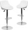 Flash Furniture Caldwell Barhocker aus Vinyl, höhenverstellbar, mit Rautenmuster, Rückseite und Chromsockel, Weiß, 2 Stück