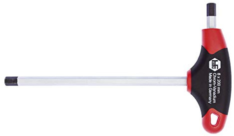 HAFU 226-100-07 Sechskant Stiftschlüssel 2K T-Griff mit Seitenabtrieb 10 mm, Länge 175 mm