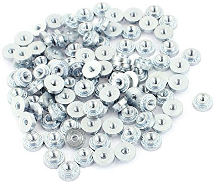 sourcing map 100Stück M2-2 Rändelmetall Selbst Clinchen Einpressmutter 1,4mm dick dünn Platte de
