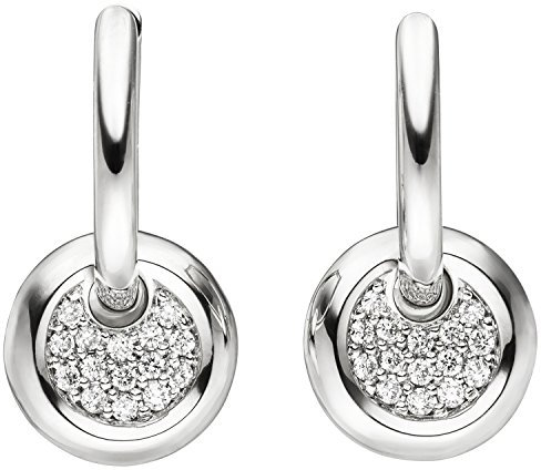 Jobo Damen-Creolen aus 14 Karat 585 Weißgold mit 30 Diamanten
