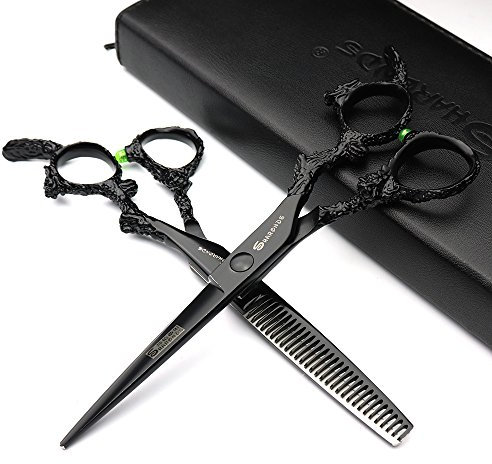 6/7/8 Zoll Japan beliebtes Friseur Schere Studio Professional Modeling Tools Haarschere + Modellierschere Set (6-Zoll 2-teiliges Set)