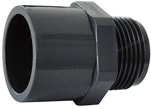 Plimat PVC Klebefitting 50 mm T-Stück Bogen Rohr Winkel Muffe Kappe Verschraubung (PVC Übergangsnippel 63/50mm x 1 1/2)