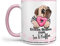 Kaffeetasse Tasse Teetasse Mops Hund Etwas süßes zum Tee & Kaffee ist nicht nötig rosa