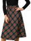 Allegra K Damen Kariert Rock Schottenrock Knielang A Linie High Waist Colorblock Midirock Dunkelblau L
