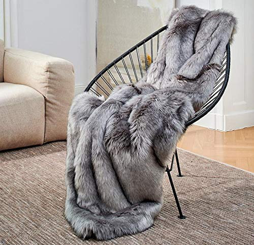 Carma Plaid Webpelzdecke Fuchs Silber