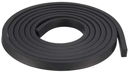 sourcing map Bande Étanchéité Solide Rectangle Caoutchouc 5mm Large 3mm Épais 1 Mètre Long Noir