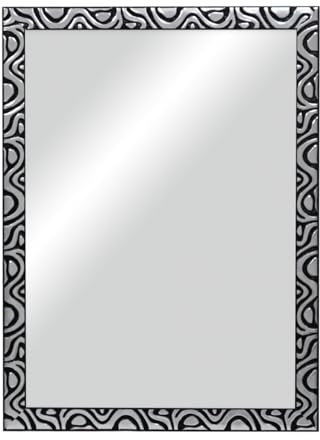 CHELY INTERMARKET MOD144 Espejo Pared Cuerpo Entero Decorativo Estilo Clásico para Salón Dormitorio Elegante Marco Relieve Negro Plata 50x70 cm Incluye Kit Colgar Fabricado España