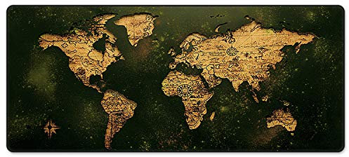 FORRICA Tapis de Souris Gaming Surdimensionné 900 x 400 mm Grands Gaming Mousepad Imperméable Antidérapant Surface Tapis de Souris pour Ordinateur Bureau Gamer Carte du monde A